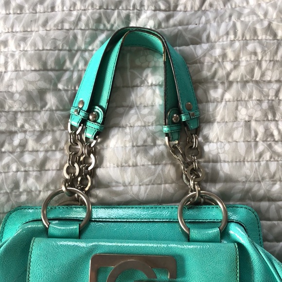 Vintage Turquoise Leather Guess Bag circa 2004 - Picture 3 of 6